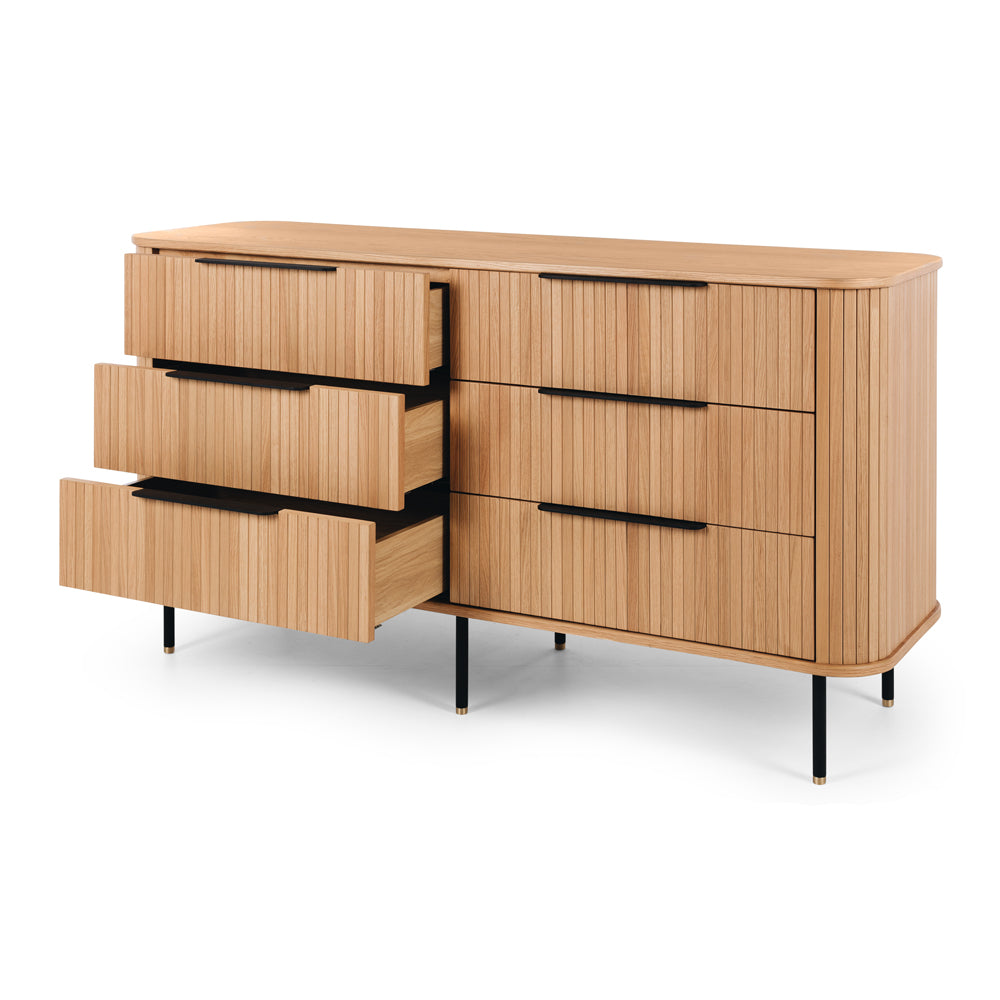 Anders Dresser 6 drawers (Natural Oak) Open Drawers 