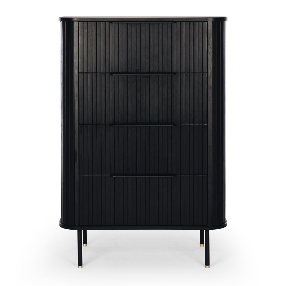 Anders Tallboy 4 drawers (Black Oak) - Furniture Direct 2U